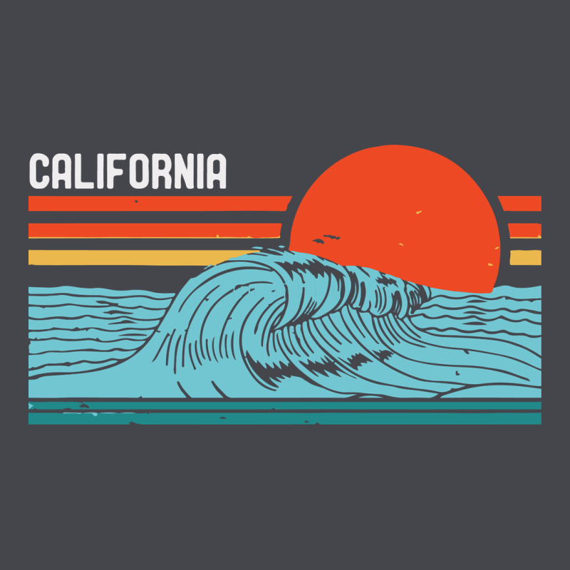 Vintage California Wave Surf Retro 80s California Beach Surfing Long Sleeve Tee by linhVisuals | Teevron