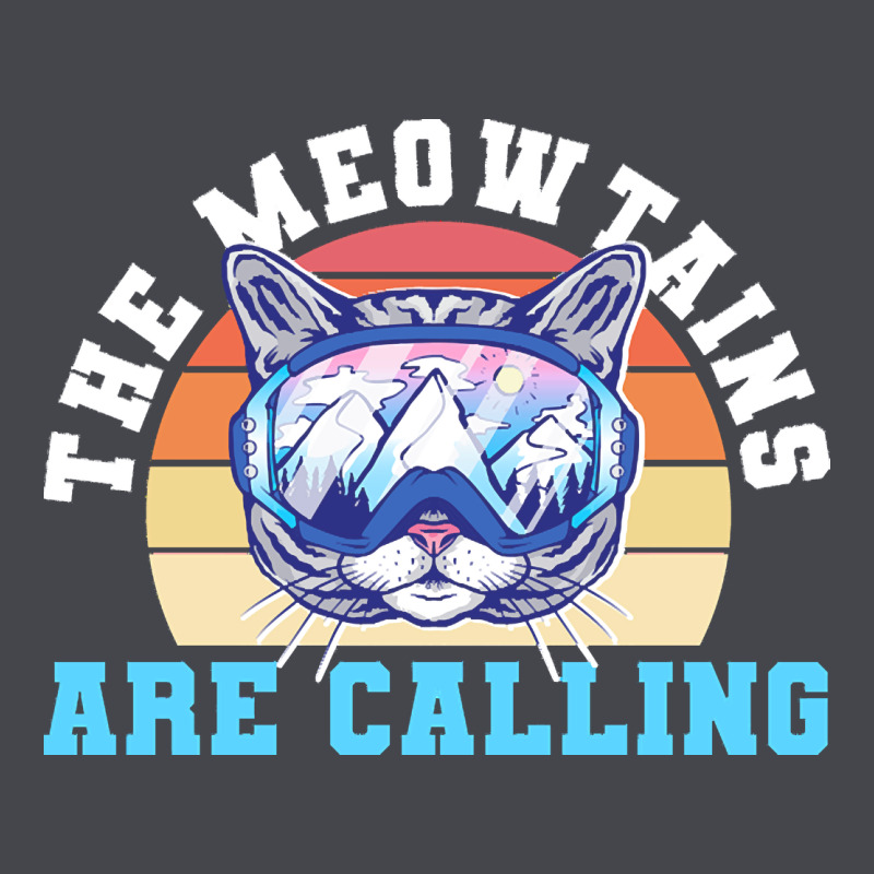 Skiing T  Shirt Ski Goggles Cat The Meowtains Are Calling Skier Winter Long Sleeve Tee by linhVisuals | Teevron