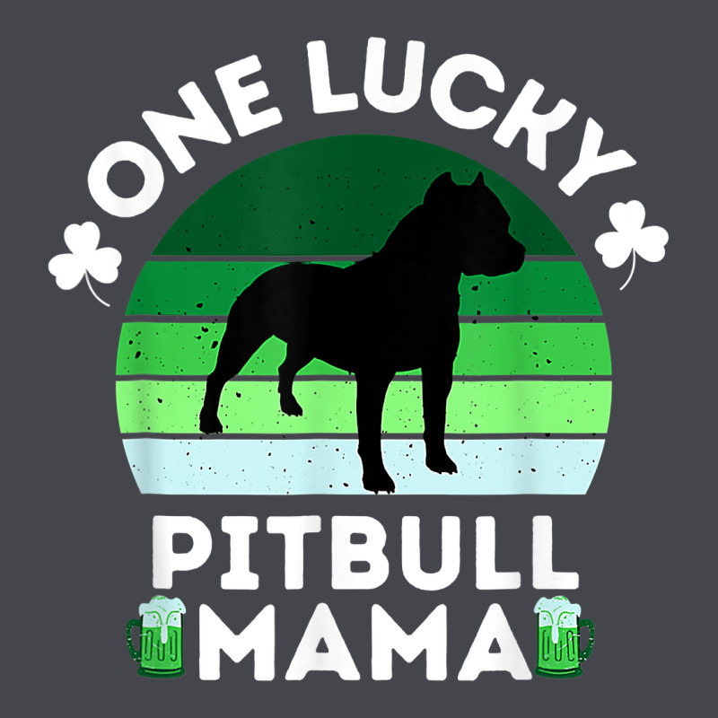 Funny St Patrick's Day One Lucky Pitbull Mama Pitbulldog T Shirt Long Sleeve Tee by linhVisuals | Teevron