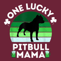 Funny St Patrick's Day One Lucky Pitbull Mama Pitbulldog T Shirt Long Sleeve Tee | Teevron