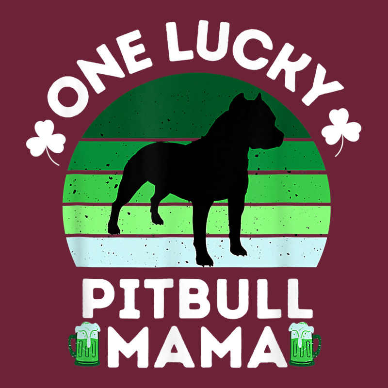 Funny St Patrick's Day One Lucky Pitbull Mama Pitbulldog T Shirt Long Sleeve Tee by linhVisuals | Teevron