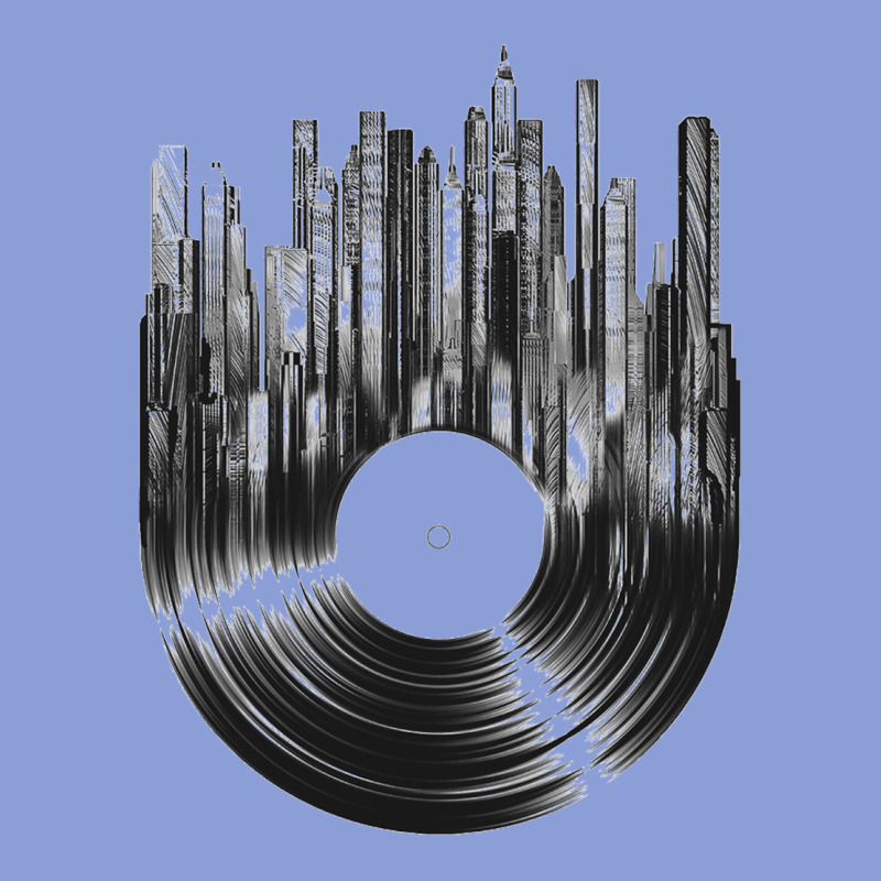 Vinyl Record Cityscape Long Sleeve Tee by linhVisuals | Teevron
