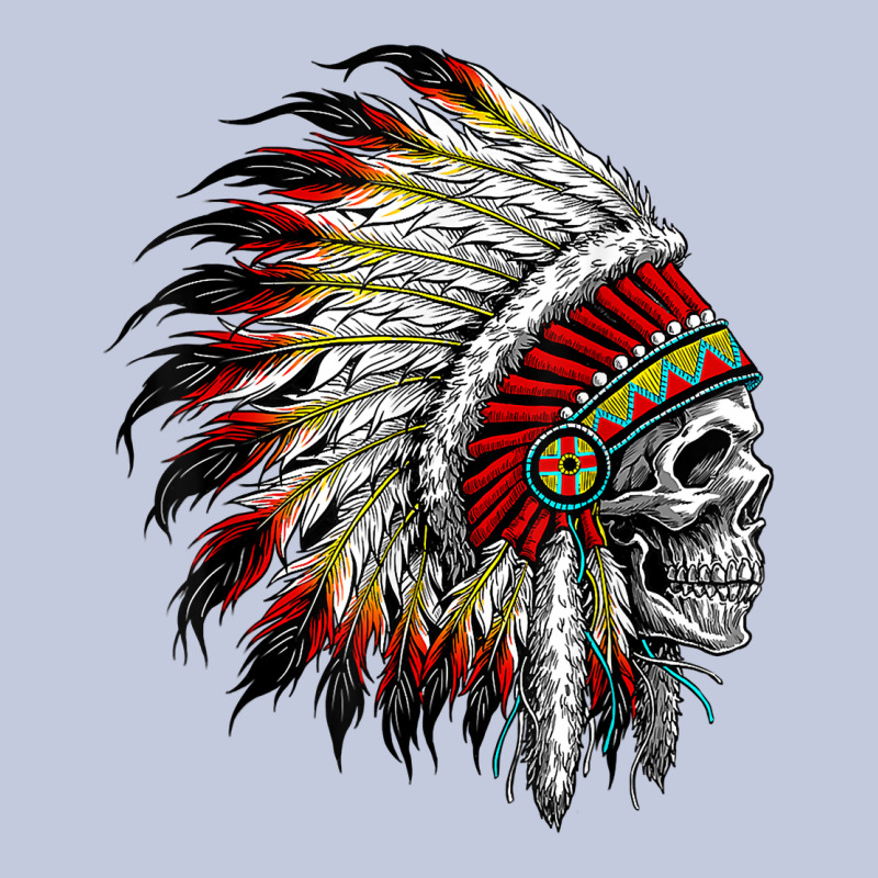 Native American Indian Chief Skull Motorcycle Headdress  T Shirt Long Sleeve Tee by linhVisuals | Teevron