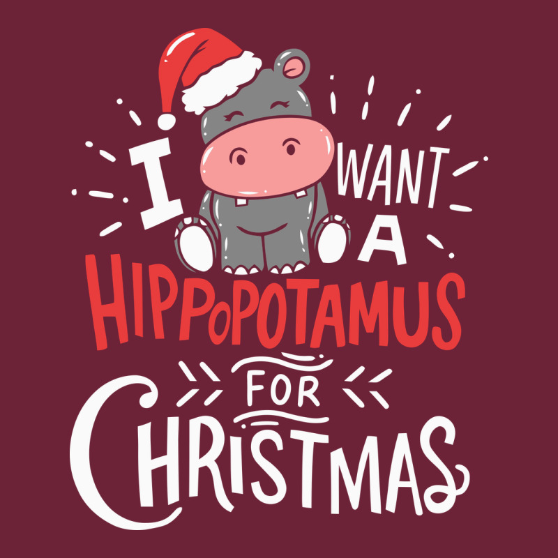 I Want Hippopotamus For Christmas Hippo Xmas Gift Long Sleeve Tee by linhVisuals | Teevron