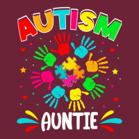 Autistic Auntie Puzzle Support Family Autism Awareness Sweatshirt Long Sleeve Tee | Teevron
