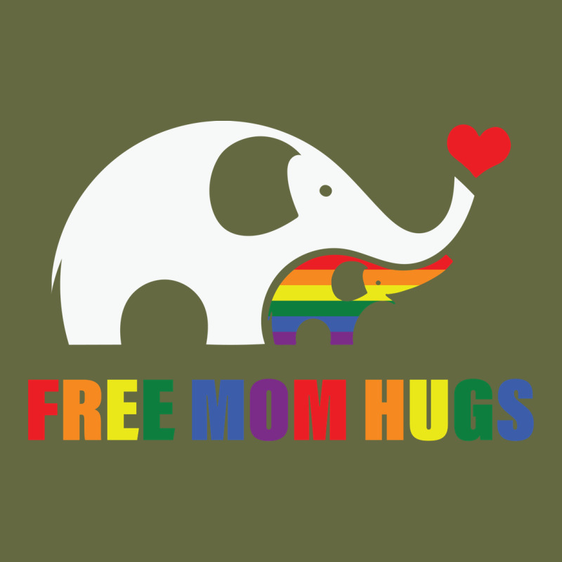 Free Mom Hugs Pride Elephant Rainbow Long Sleeve Tee by linhVisuals | Teevron