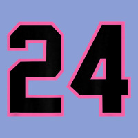 Number 24 Sports Jersey Athlete Fan Pink Black Lucky Number T Shirt Long Sleeve Tee | Teevron