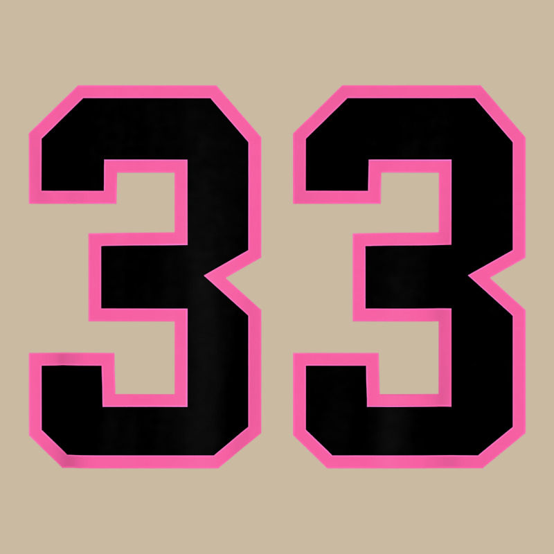 Number 33 Sports Jersey Athlete Fan Pink Black Lucky Number T Shirt Long Sleeve Tee by linhVisuals | Teevron