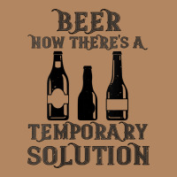 Womens Funny Beer Now There's A Temporary Solution Drinking Design V N Long Sleeve Tee | Teevron