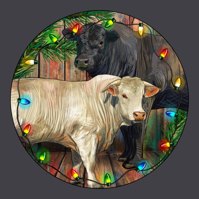 Christmas Charolais Bull And Black Angus Bull Heavyweight Hoodie by RanaPortraitStore | Teevron