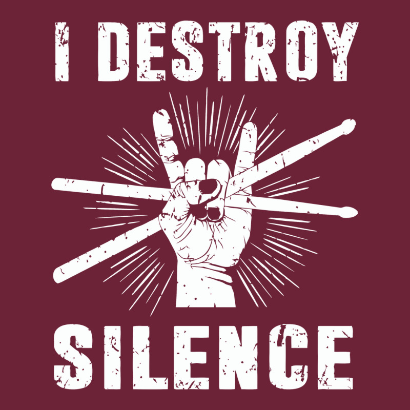I Destroy Silence Drum Set Drummer Gift Long Sleeve Tee by linhVisuals | Teevron