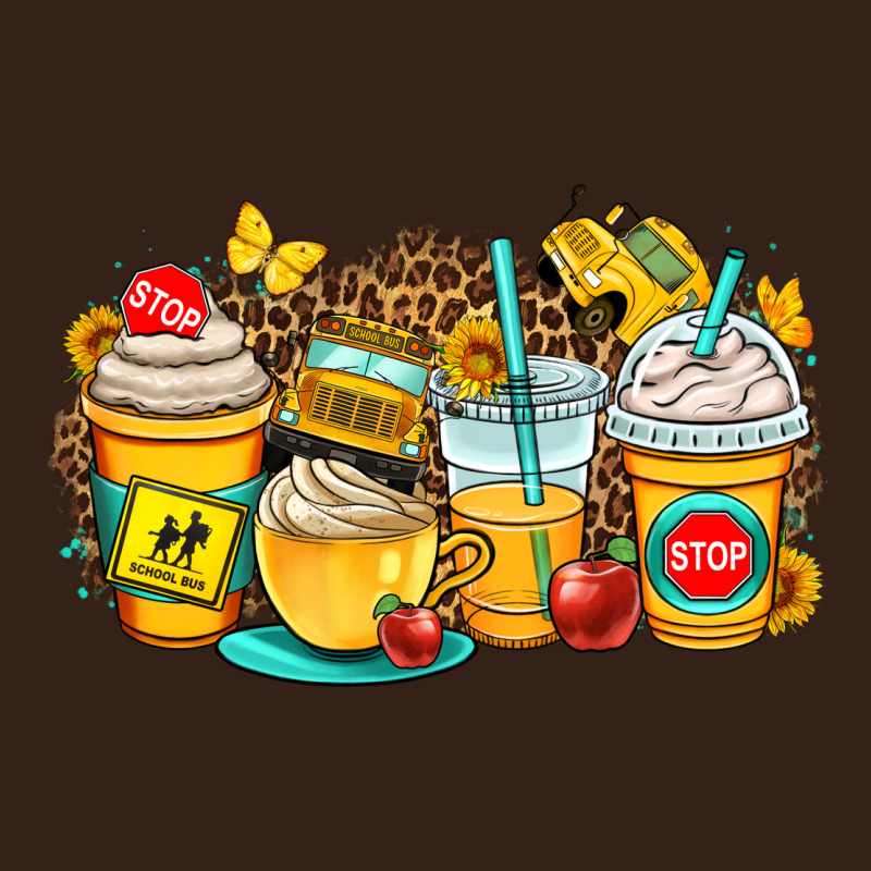 School Bus Coffee Cups Heavy Core Tee by OliviaCreatesArt | Teevron