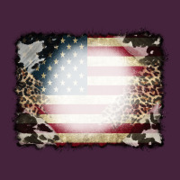 American Flag Cowhide Leopard Bleach Effect Classic Tee | Teevron