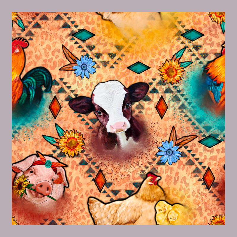 Western Farm Animals Seamless Pattern Vintage Tee by BundleAndBundleShop | Teevron