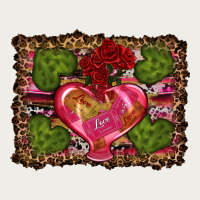 Western Background Valentine's Day Zipper Hoodie | Teevron