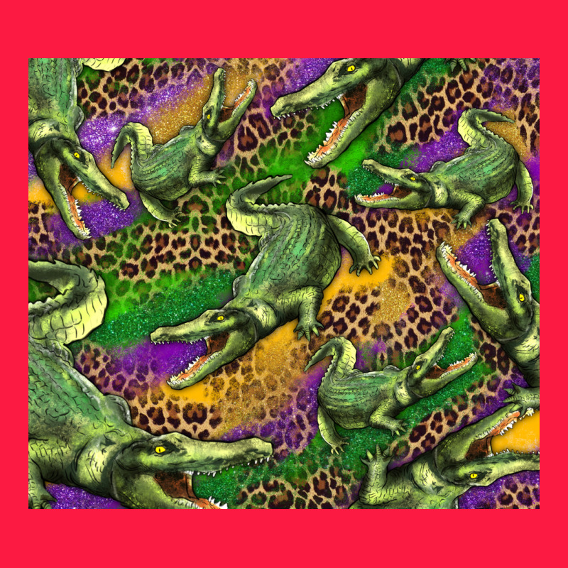 Mardi Gras Louisiana Crocodile Leopard Zipper Hoodie by RanaPortraitStore | Teevron