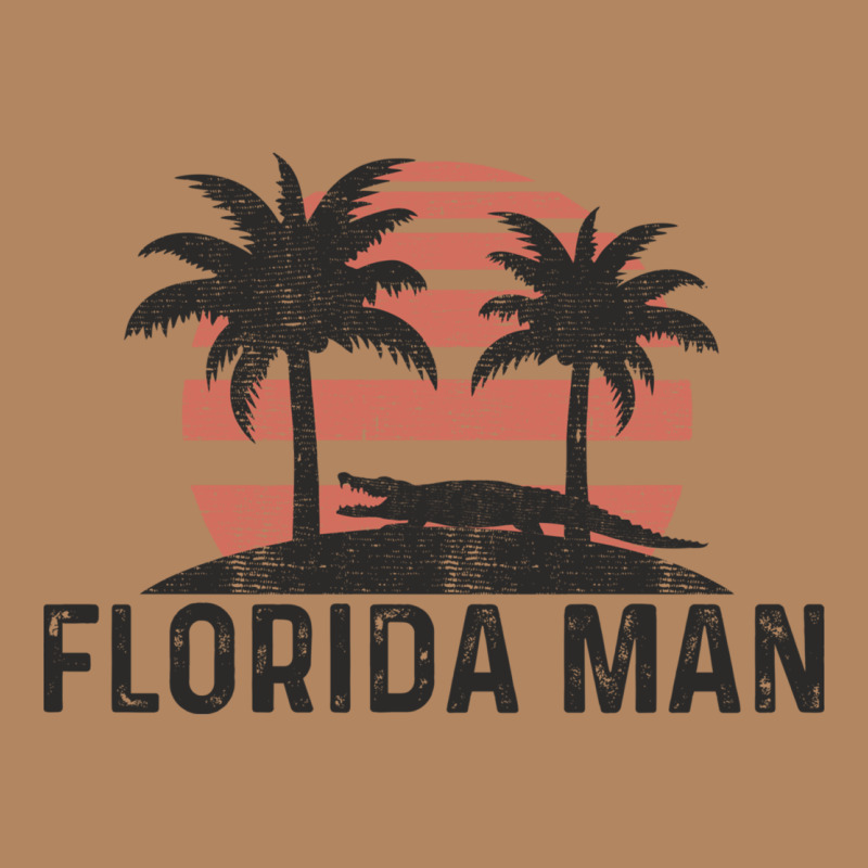 Florida Man State Funny Meme Vintage Palm Trees And Sunset Retro Sun Long Sleeve Tee by linhVisuals | Teevron