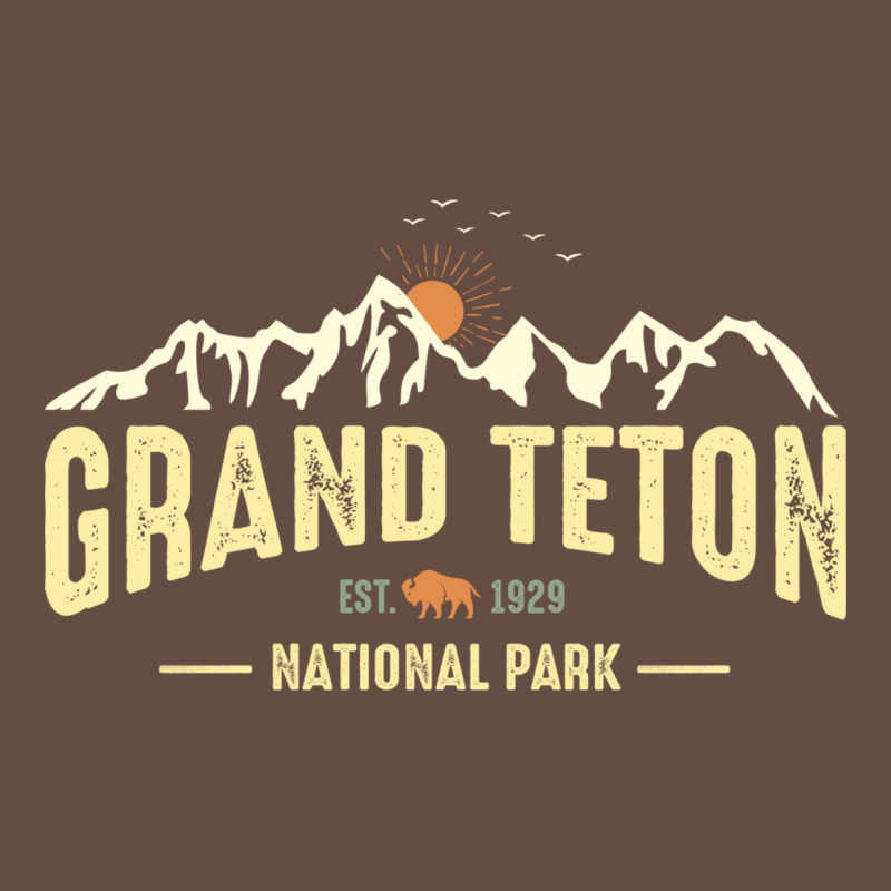 Grand Teton National Park Est 1929 Vinage Wyoming Mountains Graphic Long Sleeve Tee by linhVisuals | Teevron