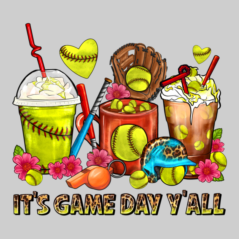 It's Game Day Y'all Softball Coffee Cups Premium Tee by FaDigitalArtStudio | Teevron