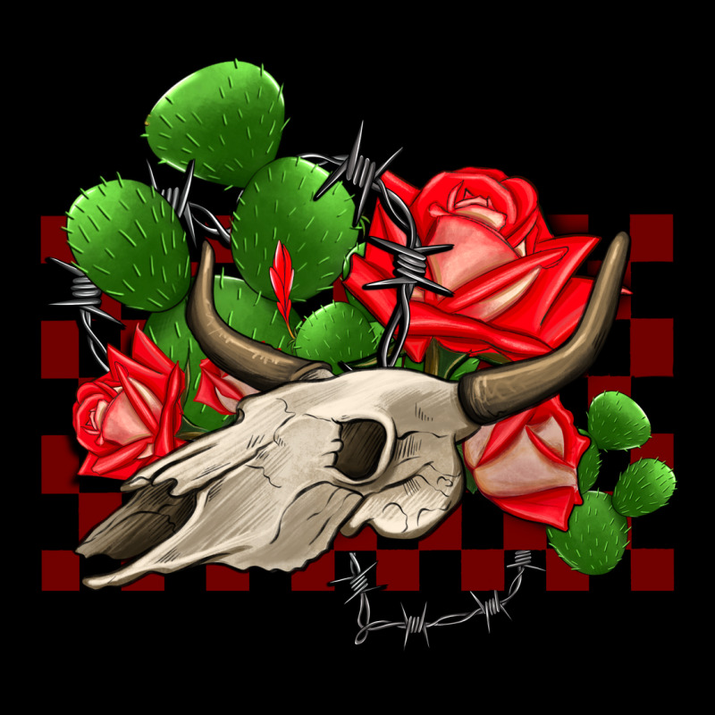 Bullskull Rose And Cactus Olivia Heavy Core Tee by OliviaCreatesArt | Teevron