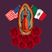 Our Lady Virgen De Guadalupe Mexican American Flag Holiday Long Sleeve Tee | Teevron