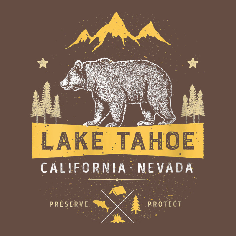 Womens Lake Tahoe National Park California Nevada Vintage Bear Men V N Long Sleeve Tee by linhVisuals | Teevron