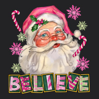 Pink Believe Santa Christmas Vintage Tee | Teevron