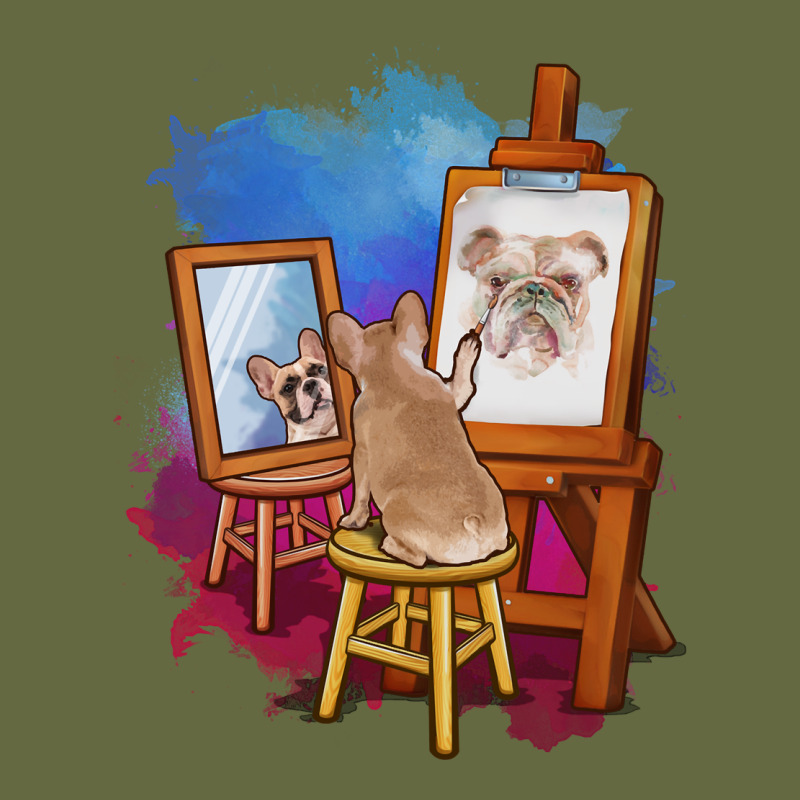 French Bulldog Painting Bulldog Artist Art Animals Graphic Long Sleeve Long Sleeve Tee by linhVisuals | Teevron
