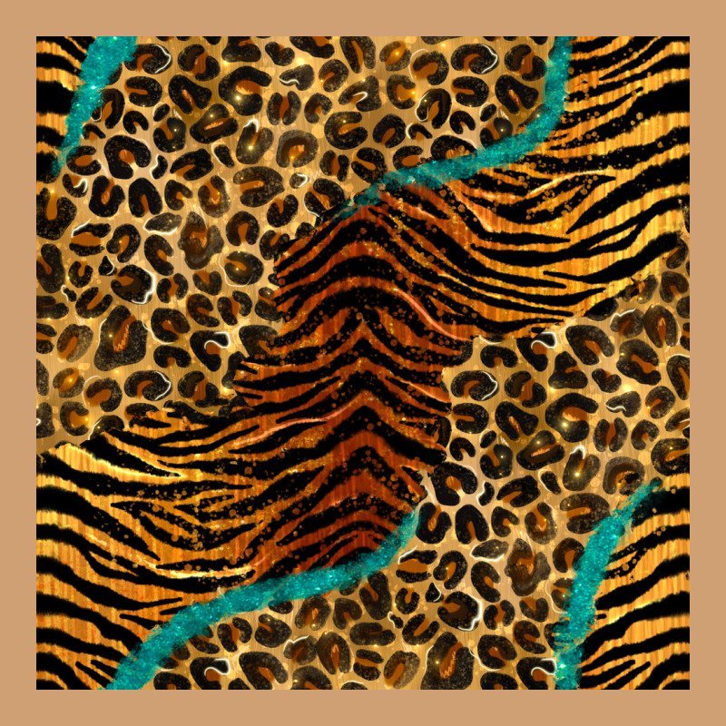 Safari Animals Turquoise Glitter Seamless Pattern Vintage Tee by BundleAndBundleShop | Teevron