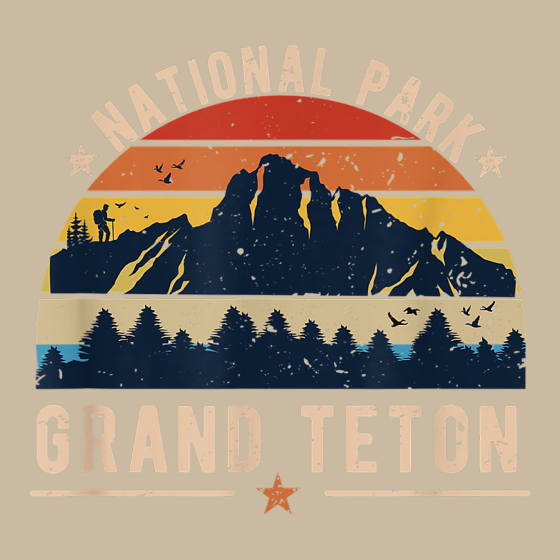 National Park Grand Teton Vintage Retro Hiking Long Sleeve Tee by linhVisuals | Teevron