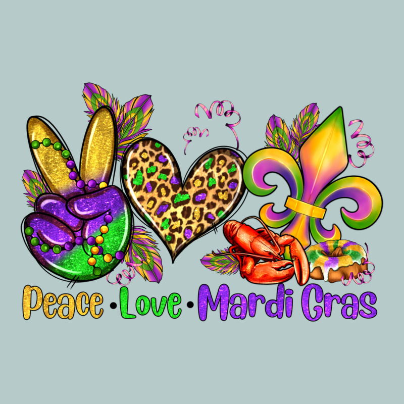 Peace Love Mardi Gras Olivia Heavy Core Tee by OliviaCreatesArt | Teevron
