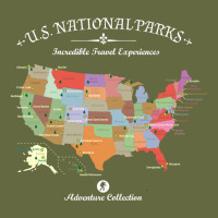 Us National Parks Map Colorful With All 59 National Parks Long Sleeve Tee | Teevron