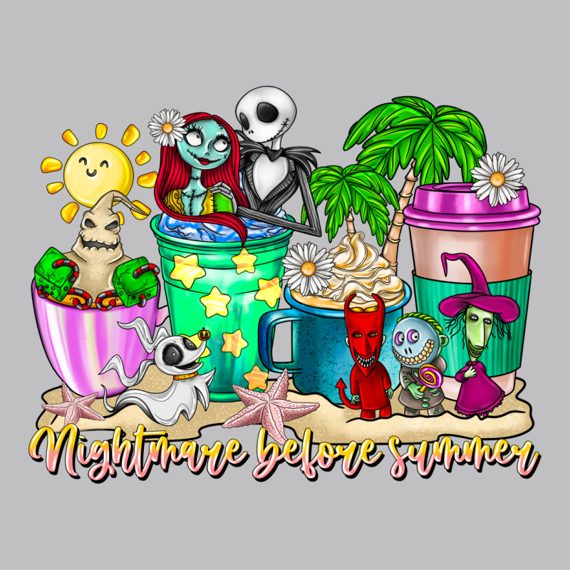 Nightmare Before Summer Coffee Cups Long Sleeve Tee by CowhideDigitalArt | Teevron
