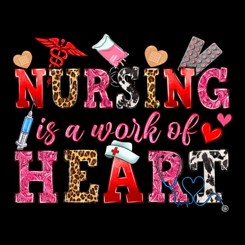 Nursing Is A Work Of Heart Heavy Core Tee by OliviaCreatesArt | Teevron