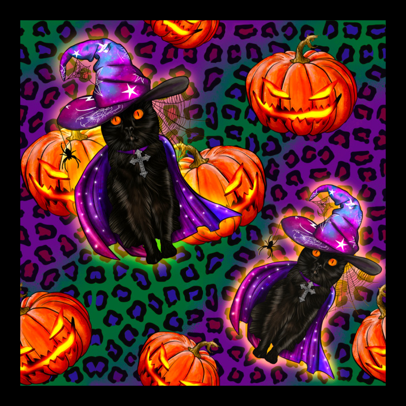 Witchy Cat And Pumpkins Seamless Paternal Urban Heavy Tee by BundleAndBundleShop | Teevron