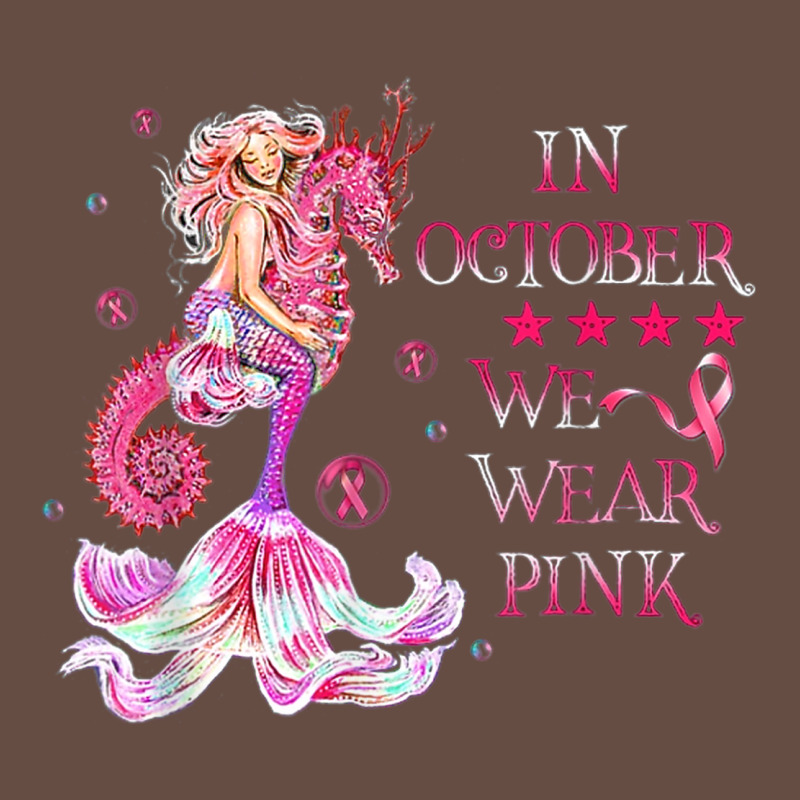 Mermaid In October We Wear Pink Breast Cancer Awareness Long Sleeve Tee by linhVisuals | Teevron