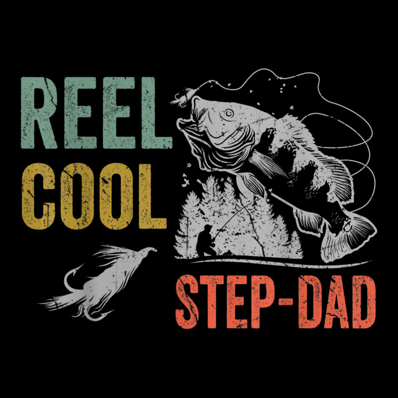 Mens Reel Cool Step Dad Fishing Funny Fathers Day Long Sleeve Tee by linhVisuals | Teevron