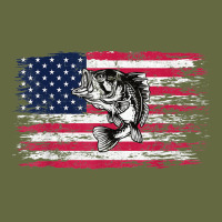 Bass Fishing Distressed American Flag Essential Long Sleeve Tee | Teevron
