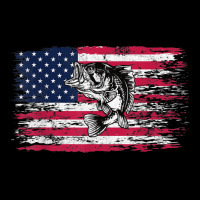 Bass Fishing Distressed American Flag Essential Long Sleeve Tee | Teevron