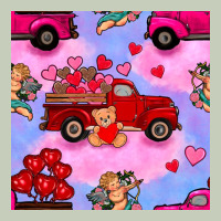 Valentines Day Truck And Cupid In The Sky Seamless Pattern Ladies Tee | Teevron