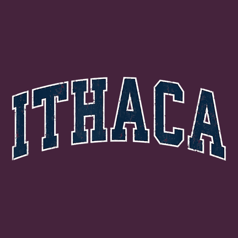 Ithaca New York Ny Vintage Sports Design Navy Design T Shirt Long Sleeve Tee by linhVisuals | Teevron