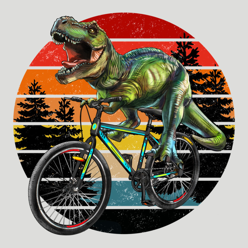 T Rex Dinosaur Riding Bicycle With Retro Forest Sunset Zipper Hoodie by RanaPortraitStore | Teevron