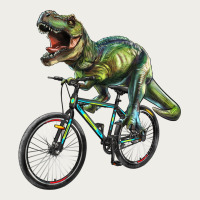 T Rex Dinosaur Riding Dinosaur Zipper Hoodie | Teevron