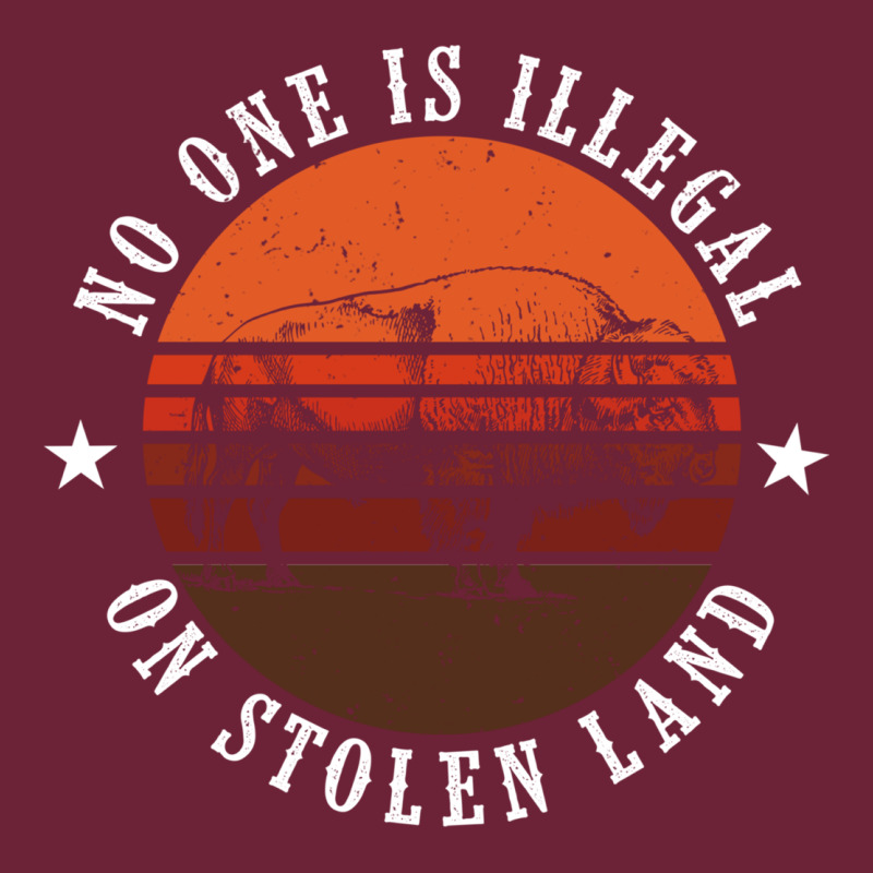 No One Is Illegal On Stolen Land 4th Of July Bison Long Sleeve Tee by linhVisuals | Teevron
