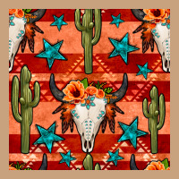 Bull Skull Cactus Seamless Pattern Vintage Tee | Teevron