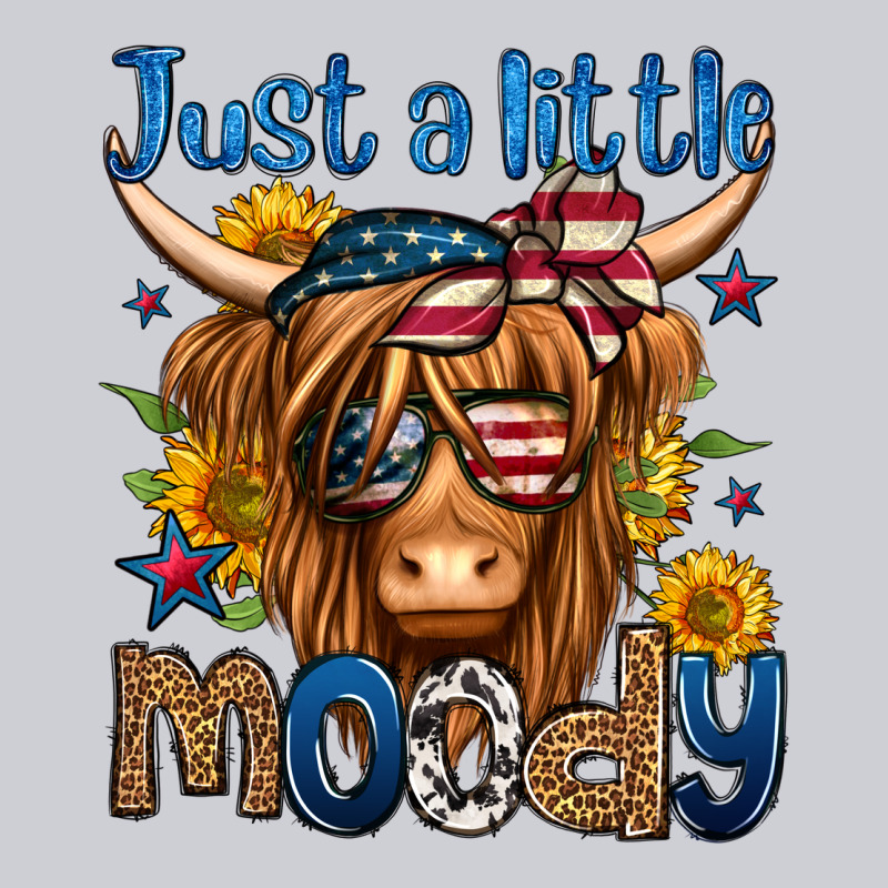 Just A Little Moody 4th Of July Long Haired Cow Heavyweight Sweatshirt by Jasminsmagicworld | Teevron