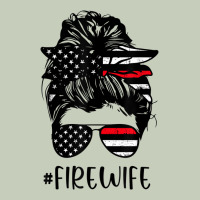 Fire Wife Messy Bun Firefighter Wife Thin Red Line Husband Long Sleeve Tee | Teevron