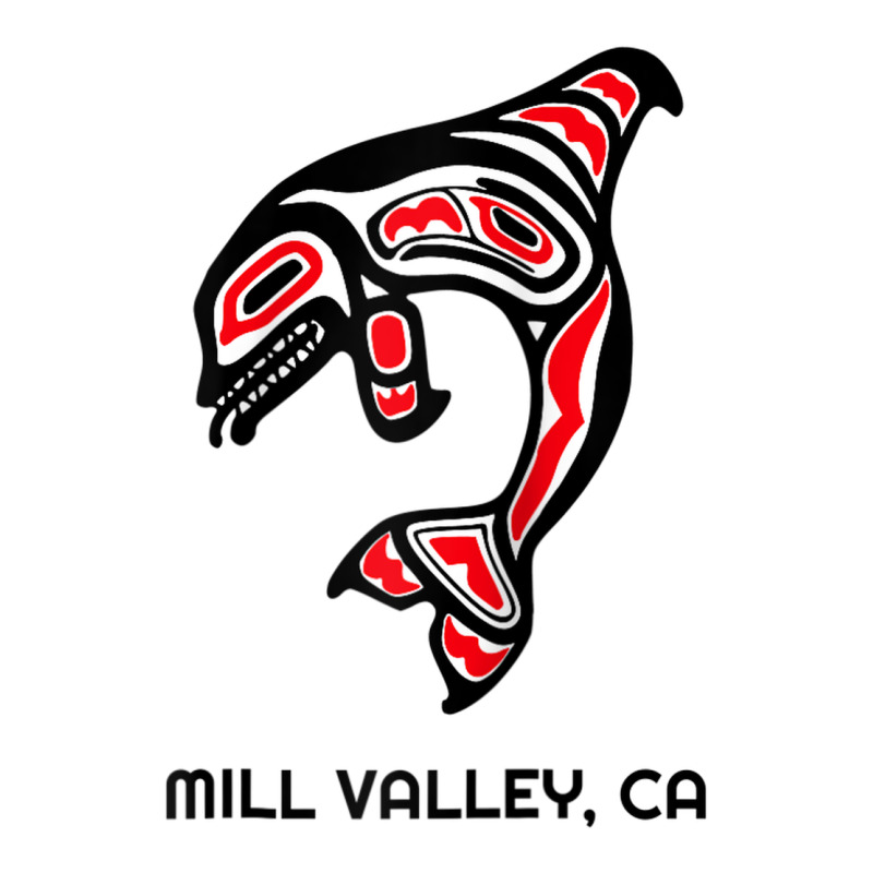 Mill Valley, California Native American Orca Killer Whale Raglan Baseb Long Sleeve Tee by linhVisuals | Teevron