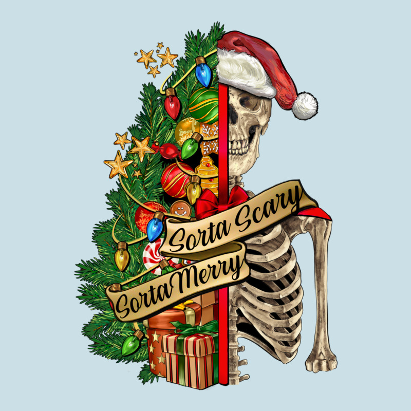 Sorta Merry Sorta Scary Skeleton Ladies Tee by FaDigitalArtStudio | Teevron
