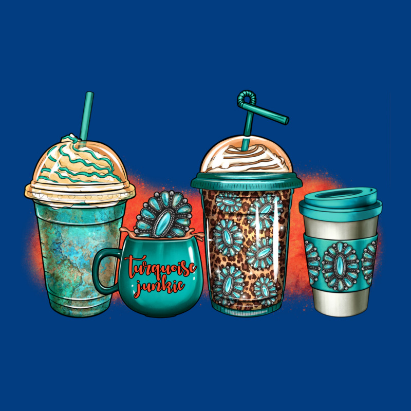 Turquoise Junkie Coffee Cups Premium Sweatshirt by Jasminsmagicworld | Teevron